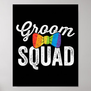 Groom Squad Shirt Lgbt Pride Gay Bachelor Hochzeit Poster