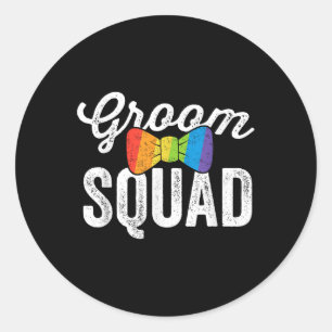 Groom Squad Shirt Lgbt Pride Gay Bachelor Hochzeit Runder Aufkleber