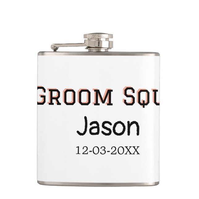 Groom Squad Trauzeuge Junggeselinnen-Abschied hinz Flachmann (Vorderseite)