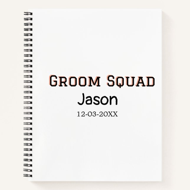 Groom Squad Trauzeuge Junggeselinnen-Abschied hinz Notizbuch (Vorderseite)