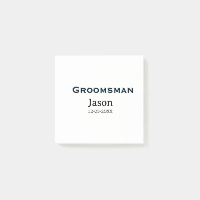 Groom Squad Trauzeuge Junggeselinnen-Abschied hinz Post-it Klebezettel (Vorderseite)