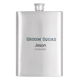 Groom Squad Trauzeuge Junggesellinnenabschied Name Flachmann