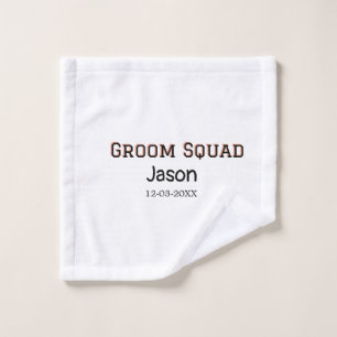 Groom Squad Trauzeuge Junggesellinnenabschied Name Waschlappen