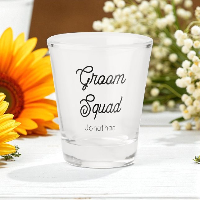 Groom Squad Wedding Schwarz-weiß Schnapsglas (Von Creator hochgeladen)