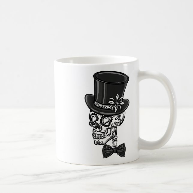 Groom Sugar Skull Bachelor Party Kaffeetasse (Rechts)