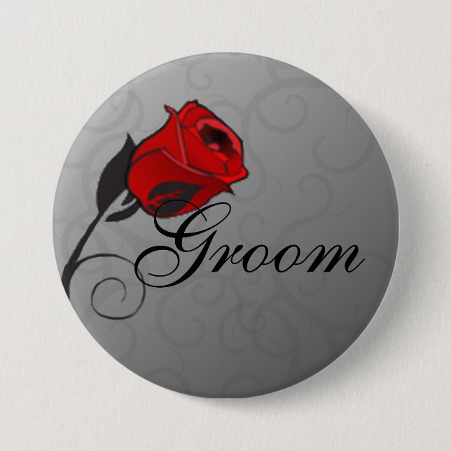 Groom-Taste für verzauberte Rose Button (Vorderseite)