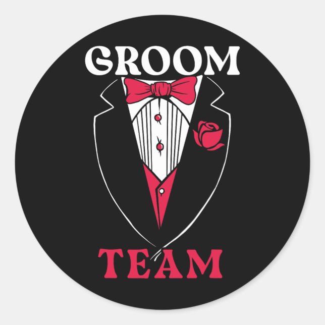 Groom Team Groom Squad Stag Night Bachelor Party Runder Aufkleber (Vorderseite)