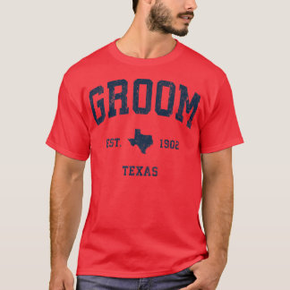 Groom Teas TX Vintages Sportdesign der Marine T-Shirt