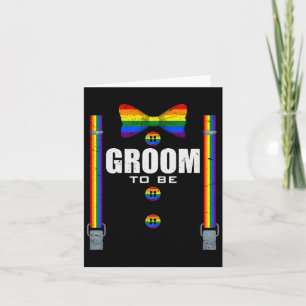 Groom to be Gay Lgbtq Pride Rainbow Flag Wedding B Karte
