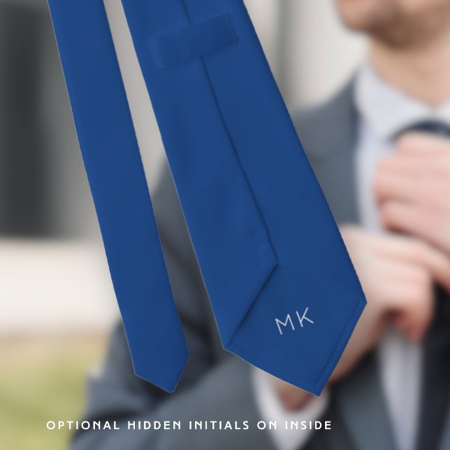 Groom Trauzeugen Initials Blue Wedding Krawatte (Hidden initials so eveyone knows who's is whose!)