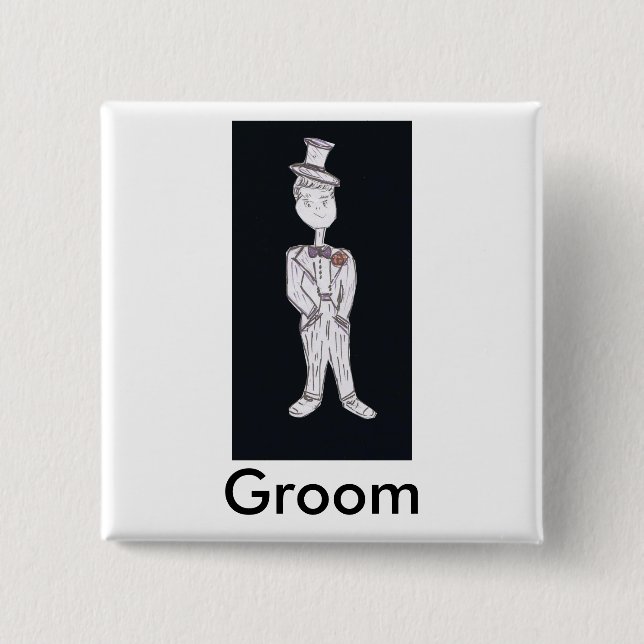 Groom Tuxedo Button (Vorderseite)
