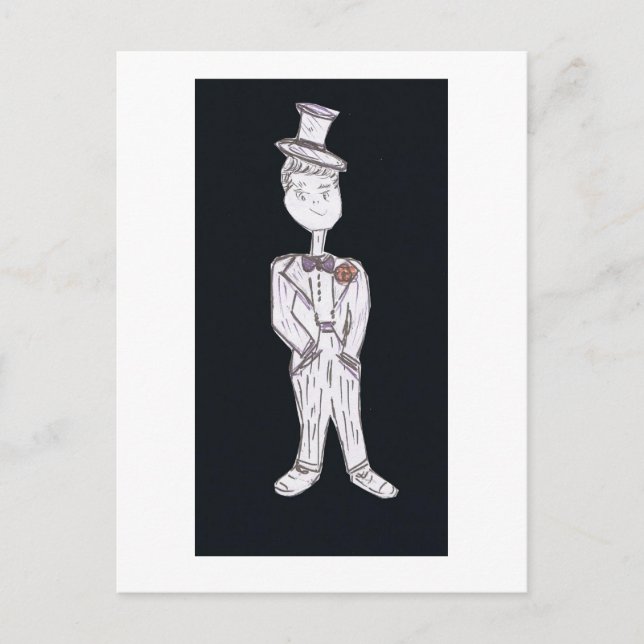 Groom Tuxedo Postkarte (Vorderseite)