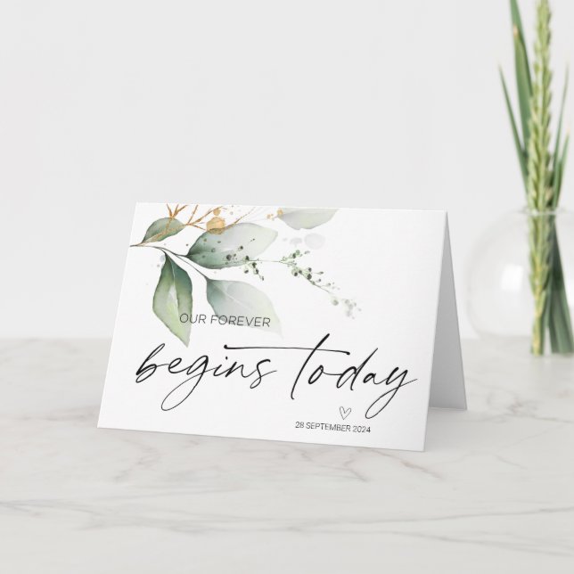 Groom Wedding Day Bride Unser ewig fängt heute an Karte (Vorderseite)