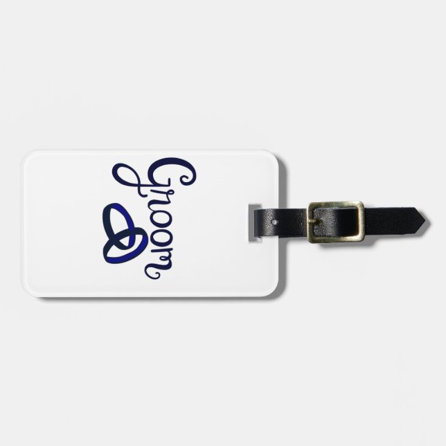 Groom Wedding Luggage Tags Gepäckanhänger (Vorderseite horizontal)