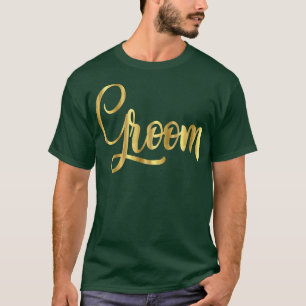 Groom Wedding Party Bridge Script Bachelor T-Shirt