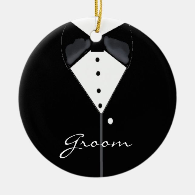 Groom Wedding Tuxedo Keramikornament (Vorne)