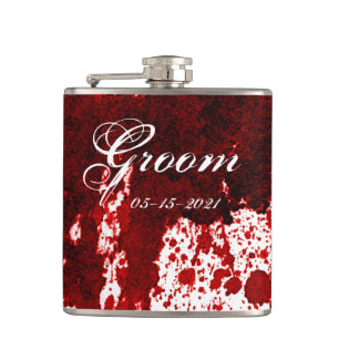 Groom Whiskey Flask Blood Spritzer Vampire Gothic Flachmann