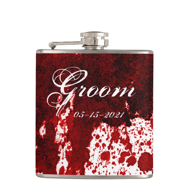 Groom Whiskey Flask Blood Spritzer Vampire Gothic Flachmann (Vorderseite)