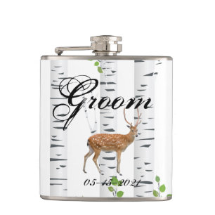 Groom Whiskey Flask Deer Dock Buck Woodland Jagd Flachmann