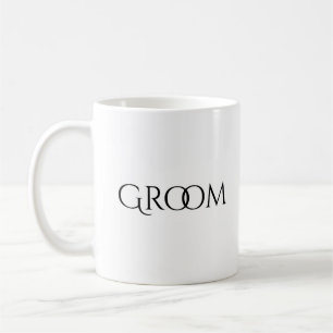 Groom White Black Typografy Wedding Kaffeetasse