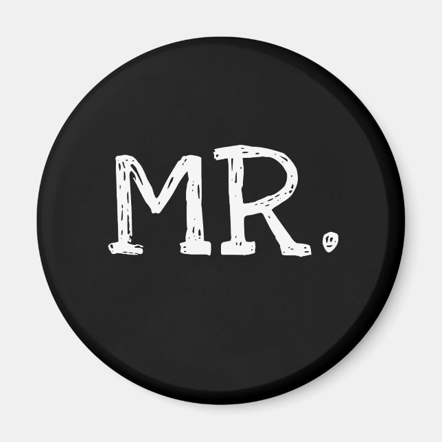 Groom White Text Mr. Magnet (Vorne)