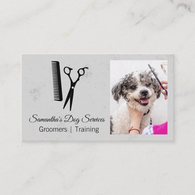Groomer Cutting Hunde Hair Visitenkarte (Vorderseite)