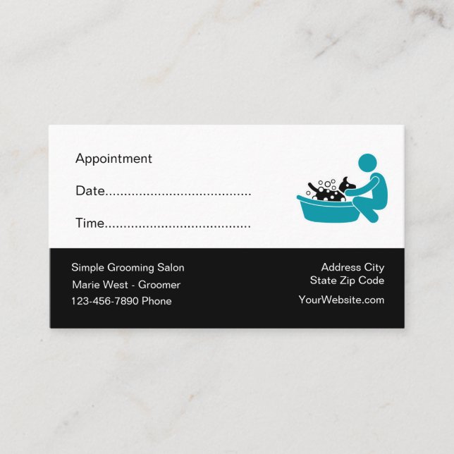 Grooming Pet Salon Termin Business Cards (Vorderseite)