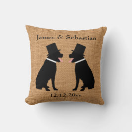 Grooms Black Labradors Personalisiert Gay Wedding Kissen