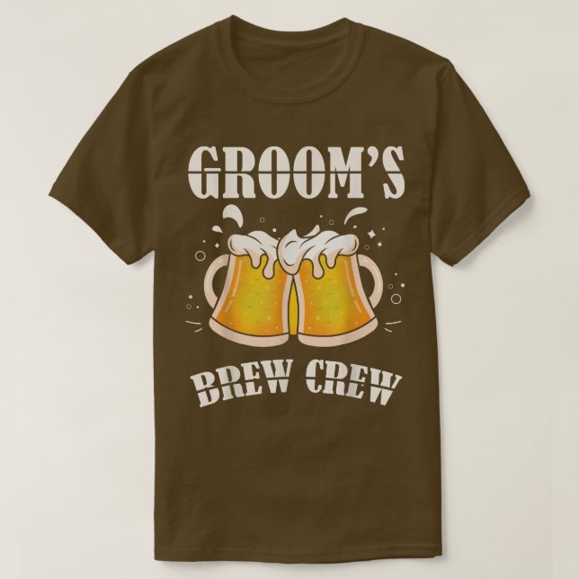 Grooms Brew Crew Beer Bachelor Party Cool Wedding  T-Shirt (Design vorne)