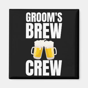 Groom's Brew Crew Funny Bachelor Party Bier Magnet
