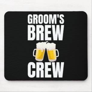 Groom's Brew Crew Funny Bachelor Party Bier Mousepad