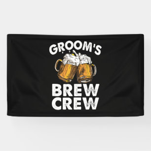 Groom's Brew Crew Funny Trauzeugen Bachelor Party Banner