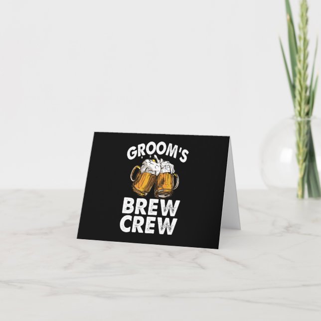 Groom's Brew Crew Funny Trauzeugen Bachelor Party Karte (Vorderseite)