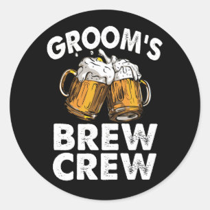 Groom's Brew Crew Funny Trauzeugen Bachelor Party Runder Aufkleber