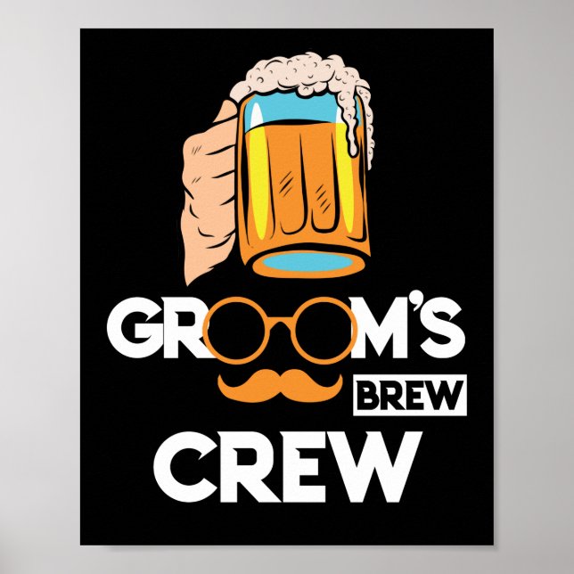 Groom's Brew Crew Trauzeugen Bachelor Party Poster (Vorne)