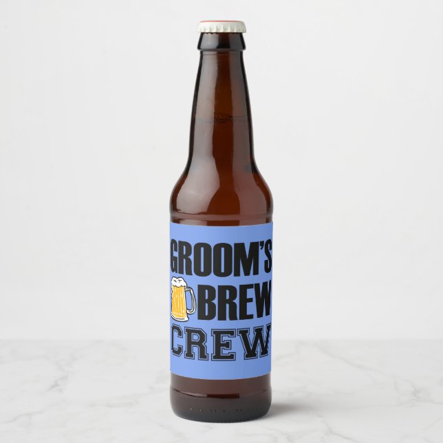 Groom's Brew Crew Trauzeugen Bierflaschenlabel Bierflaschenetikett (Vorderseite)