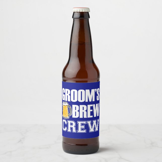 Groom's Brew Crew Trauzeugen Bierflaschenlabel Bierflaschenetikett (Vorderseite)