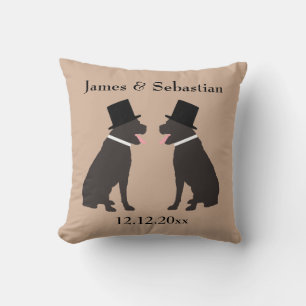 Grooms Choc Labradors Personalisiert Gay Wedding Kissen