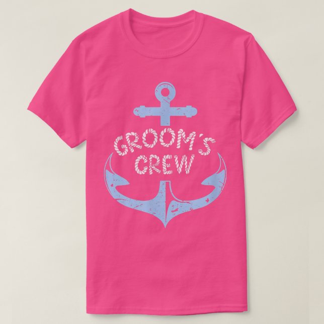 Grooms Crew Funny Boat Cruise Bachelor T-Shirt (Design vorne)