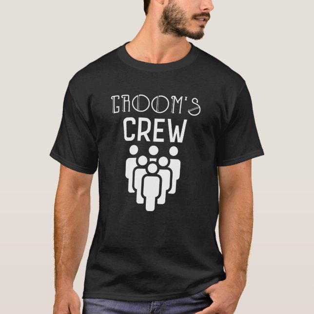 Grooms Crew Trauzeuge Bachelor Party Geschenk T-Shirt (Vorderseite)