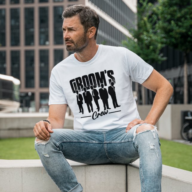 Grooms Crew Trauzeuge Bachelor Party Geschenk T-Shirt (Von Creator hochgeladen)