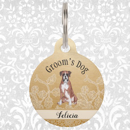 Groom's Dog Day of Wedding Gold mit Imitate Lead Haustiermarke