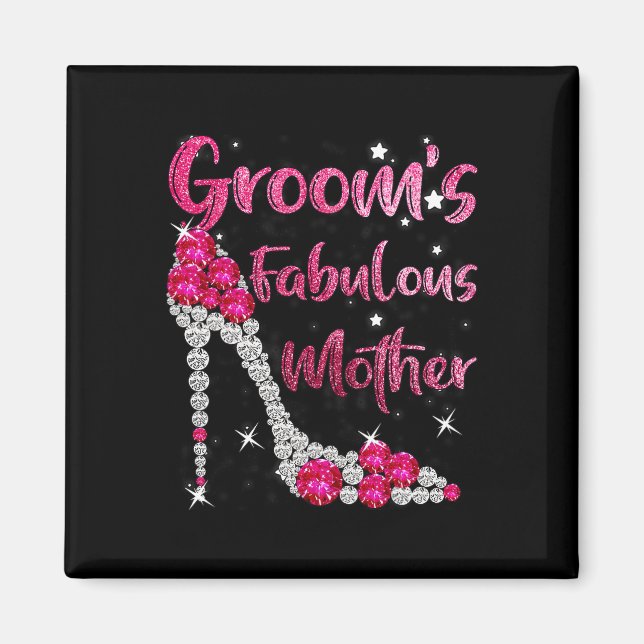 Groom's fabelhafte Mutter Happy Wedding Marrie Magnet (Vorne)