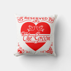 Grooms Hochzeitskissen. Reserviert für den Raum. Kissen