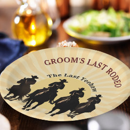 Groom's letzte Rodeo Cowboy Sunset Bachelor Party Pappteller