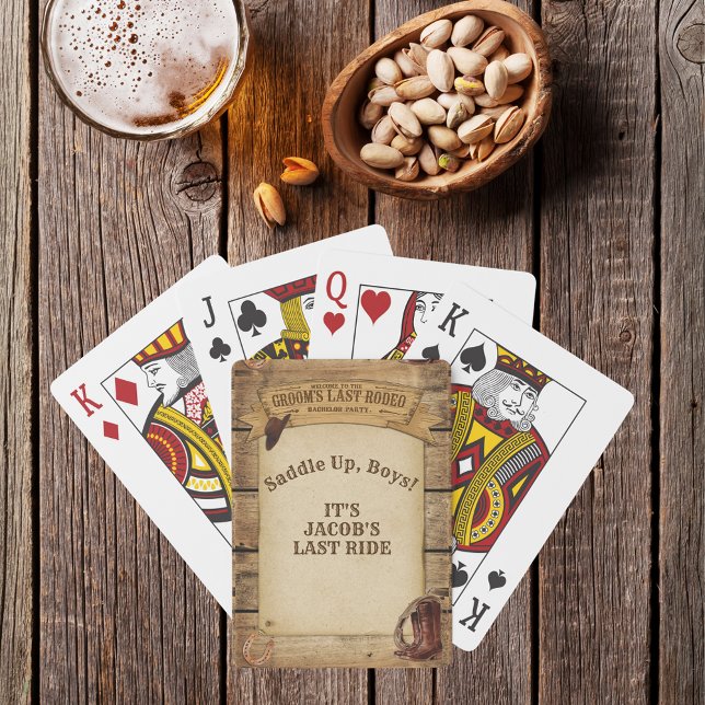 Groom's letzte Rodeo-Cowboys vermasseln Jungs Spielkarten (Groom’s Last Rodeo Cowboys Saddle Up Boys Poker Cards)