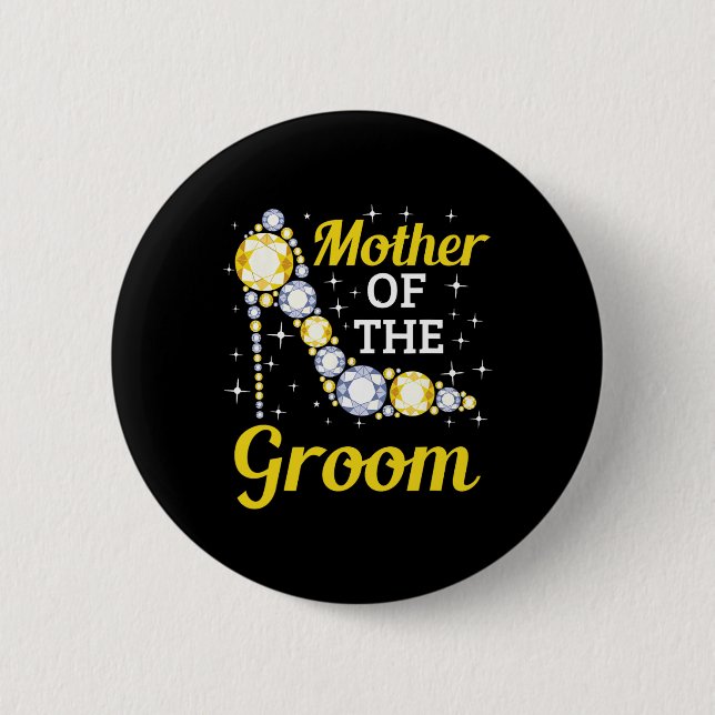 Grooms Mama Ehe Brautparty Mutter der Gr Button (Vorderseite)