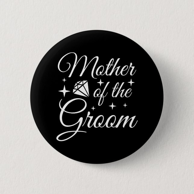 Grooms Mama Ehe Brautparty Mutter der Gr Button (Vorderseite)