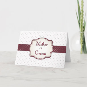 Groom's Mother Brown Polka Dot Karte