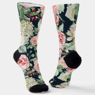 Grooms Pink Wedding Floral Bouquet auf schwarz Socken